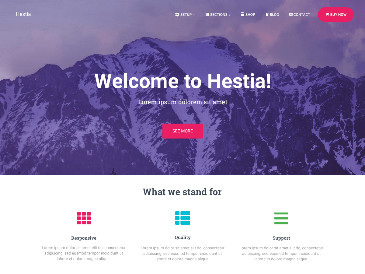 Hestia wordpress thema