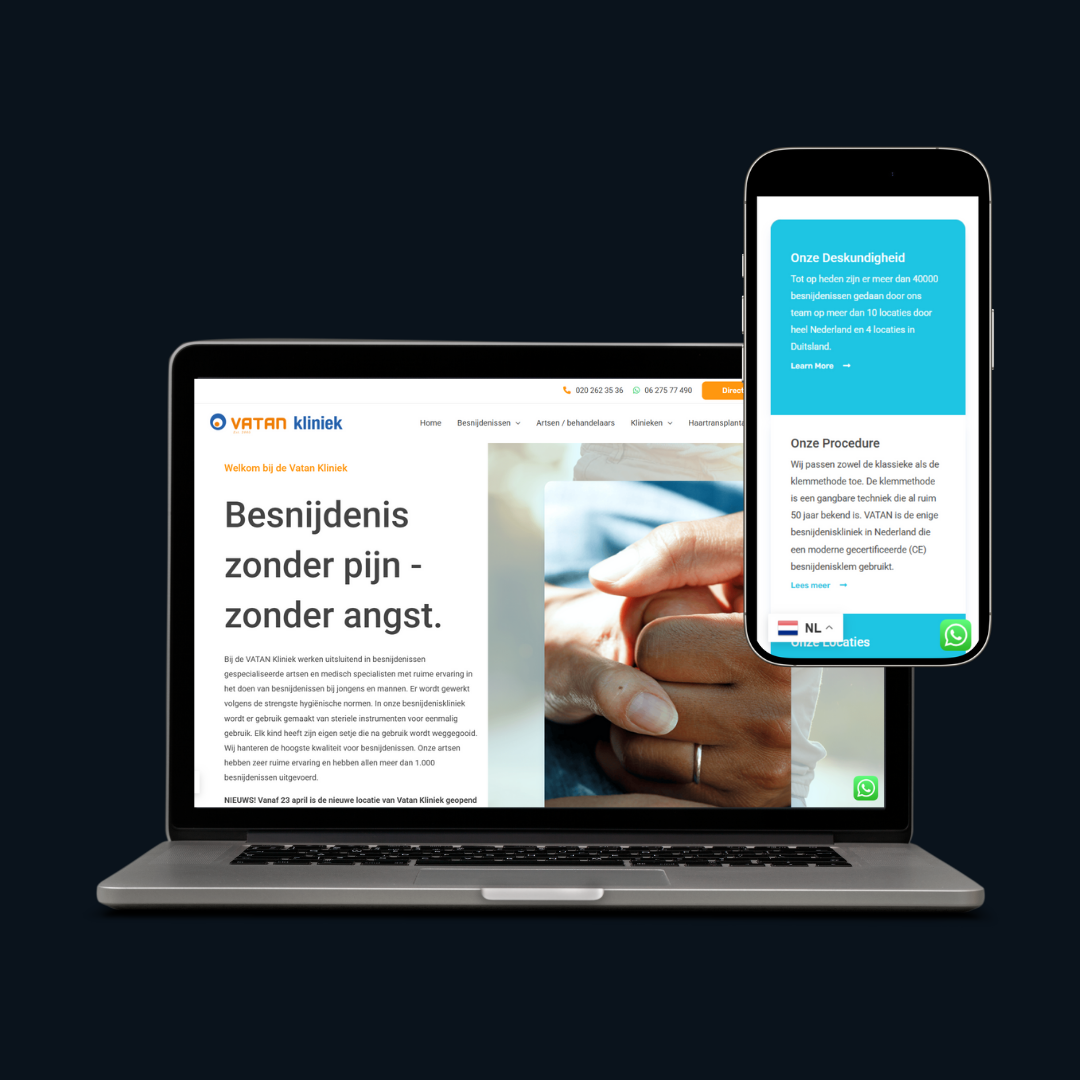 Website mockup Vatan Kliniek